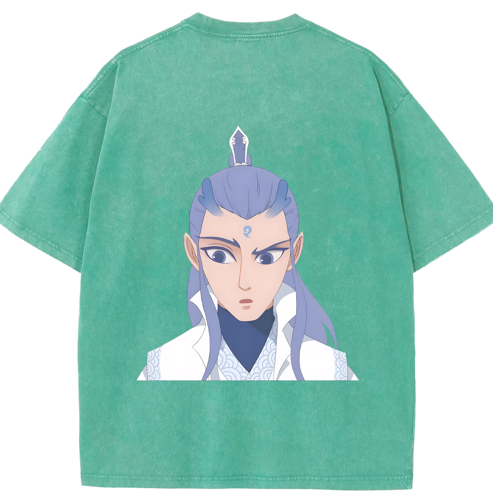 （画像用） Ne Zha 2 ナタ 魔童の大暴れ 綿100% ヴィンテージ風 半袖Tシャツ（背面プリント）